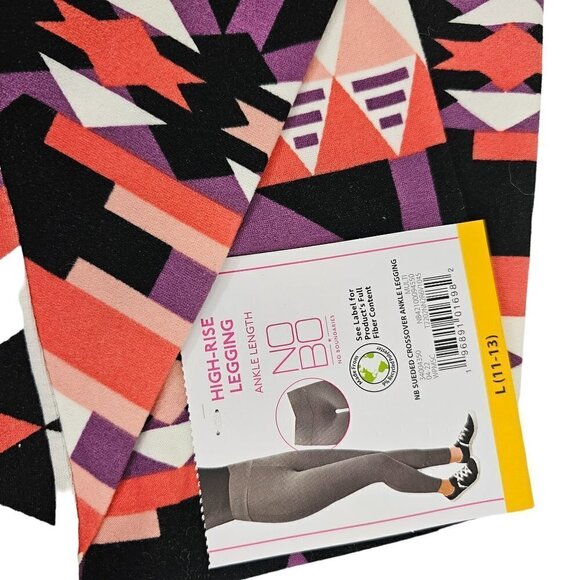 No Boundaries Sueded Crossover Waist Aztec Print Ankle Length Leggings NWT - Picture 8 of 16